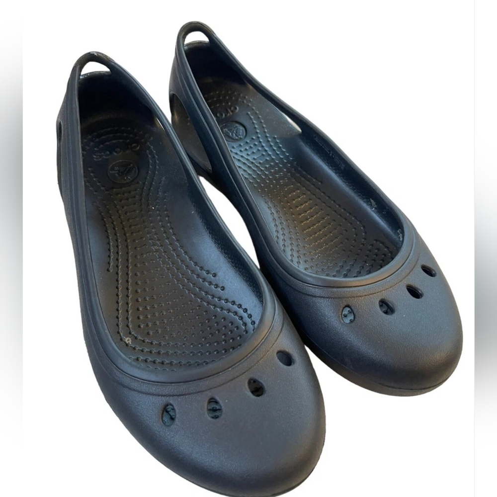 CROCS KADEE BLACK FLATS, WOMENS